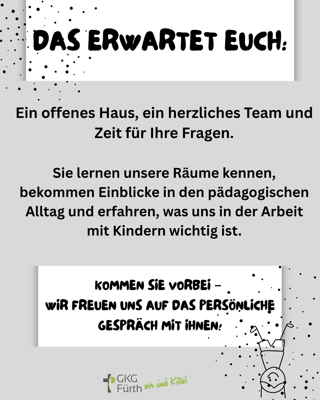 Kita Kindergarten Kennenlernen Veranstaltung Flyer Hochformat Foto Doodle Blau Rosa (2) (c) gkg Fürth
